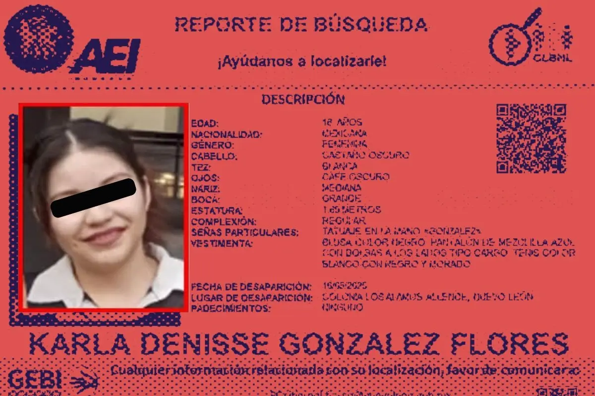 Buscan a Karla Denisse González, desaparecida en Allende