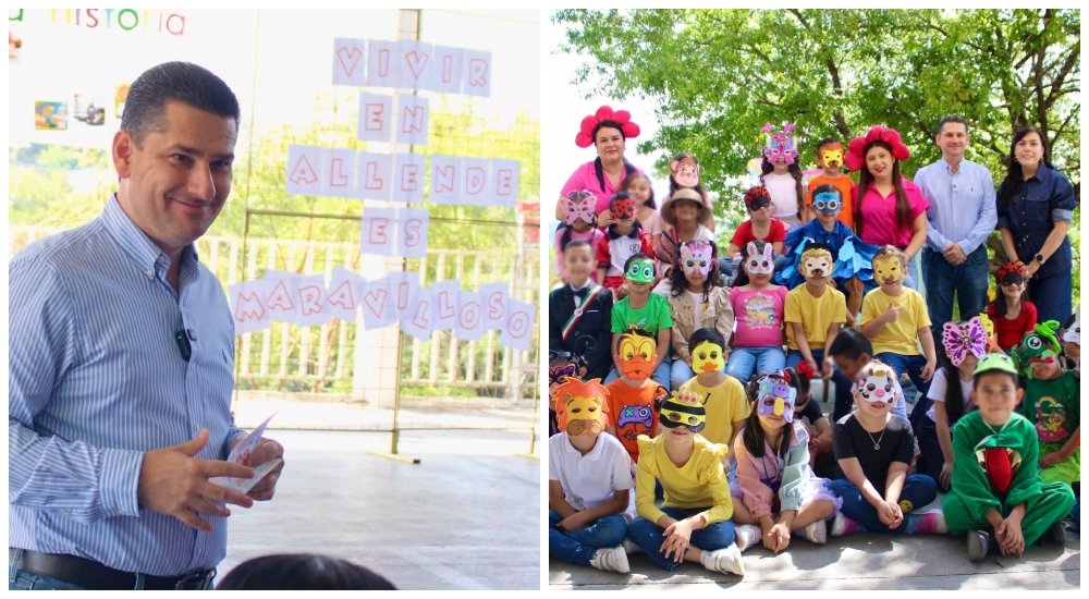 Luis Cavazos participa en actividad escolar en Allende